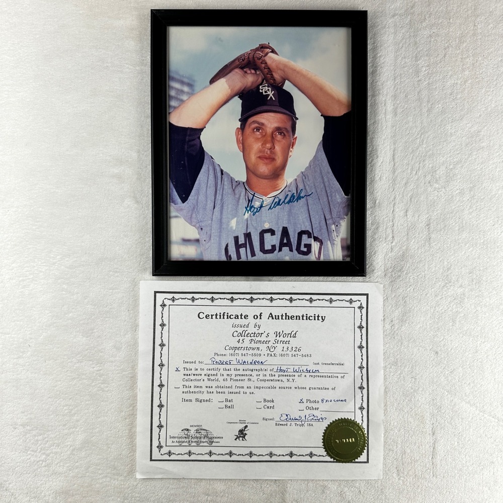 HOYT WILHELM Chicago White Sox Autographed Framed & Certificate of‎ Authenticity